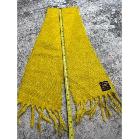 Vintage Creagaran Scotland Home Weavers Scarf Mohair Wool Yellow Scottish 9x70” - Picture 4 of 6
